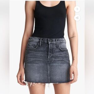 Mother Denim The Vagabond Mini Frey Skirt in Midnight Races 27